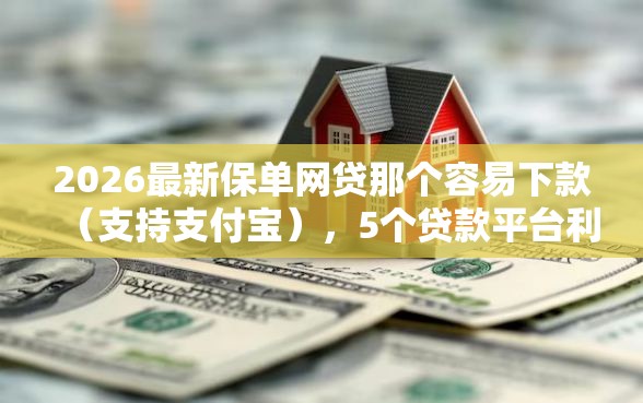 2026最新保单网贷那个容易下款（支持支付宝），5个贷款平台利息低又正规无私分享