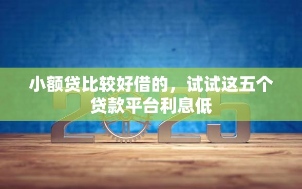 小额贷比较好借的，试试这五个贷款平台利息低