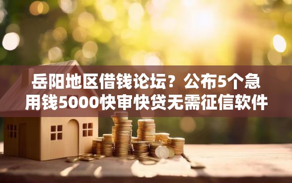 岳阳地区借钱论坛？公布5个急用钱5000快审快贷无需征信软件