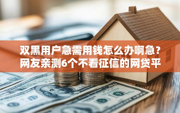 双黑用户急需用钱怎么办啊急？网友亲测6个不看征信的网贷平台盘点