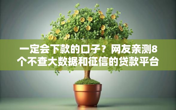 一定会下款的口子？网友亲测8个不查大数据和征信的贷款平台盘点