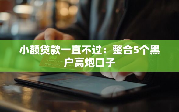 小额贷款一直不过：整合5个黑户高炮口子
