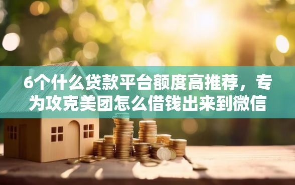 6个什么贷款平台额度高推荐，专为攻克美团怎么借钱出来到微信难题