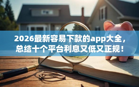 2026最新容易下款的app大全，总结十个平台利息又低又正规！