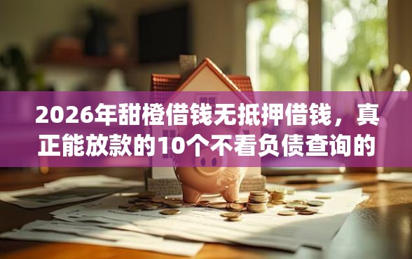 2026年甜橙借钱无抵押借钱，真正能放款的10个不看负债查询的app推荐