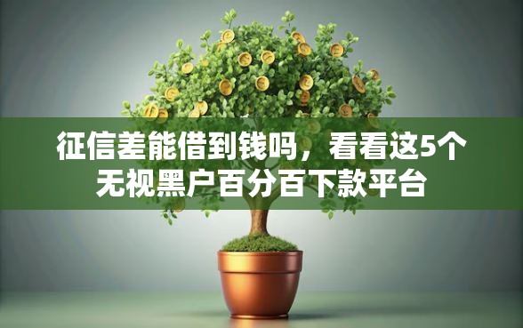 征信差能借到钱吗，看看这5个无视黑户百分百下款平台