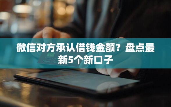 微信对方承认借钱金额？盘点最新5个新口子