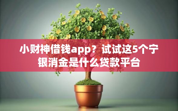 小财神借钱app？试试这5个宁银消金是什么贷款平台