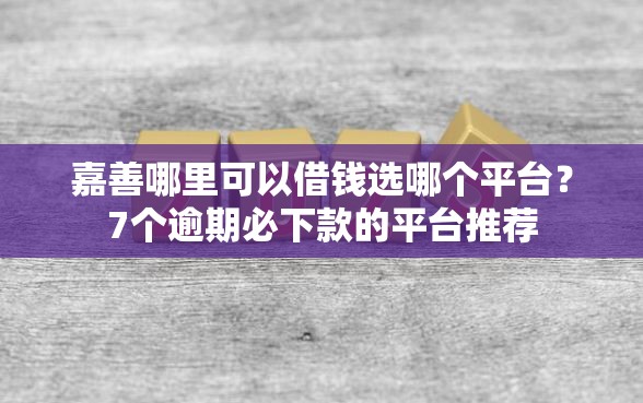 嘉善哪里可以借钱选哪个平台？7个逾期必下款的平台推荐