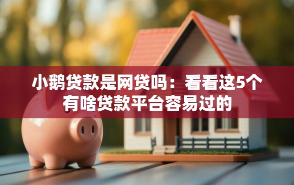小鹅贷款是网贷吗：看看这5个有啥贷款平台容易过的