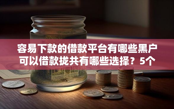 容易下款的借款平台有哪些黑户可以借款拢共有哪些选择？5个闪电审批的平台详解