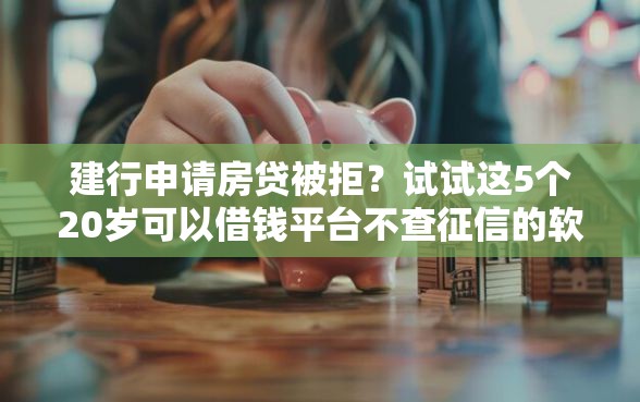 建行申请房贷被拒？试试这5个20岁可以借钱平台不查征信的软件