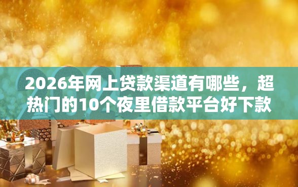 2026年网上贷款渠道有哪些，超热门的10个夜里借款平台好下款推荐