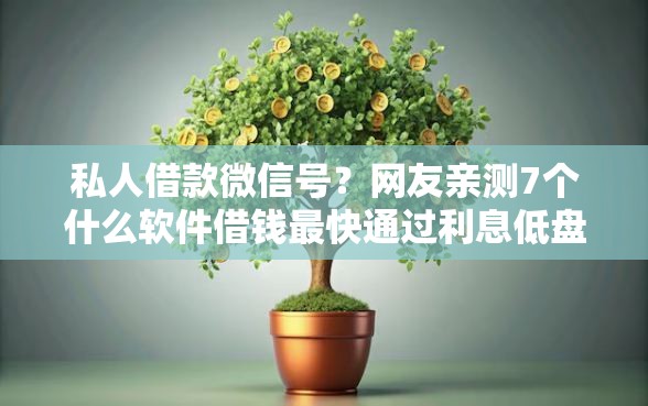 私人借款微信号？网友亲测7个什么软件借钱最快通过利息低盘点