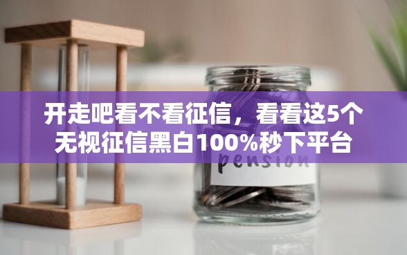 开走吧看不看征信，看看这5个无视征信黑白100%秒下平台