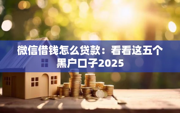 微信借钱怎么贷款：看看这五个黑户口子2025