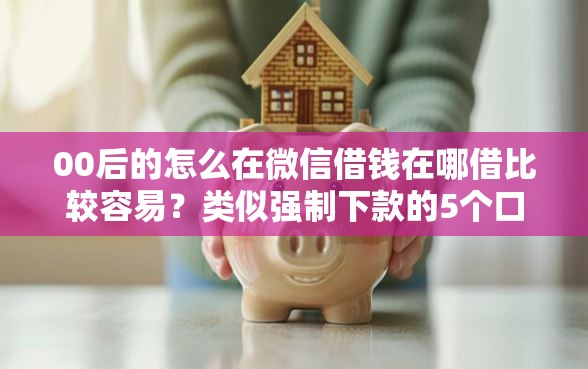 00后的怎么在微信借钱在哪借比较容易？类似强制下款的5个口子参考