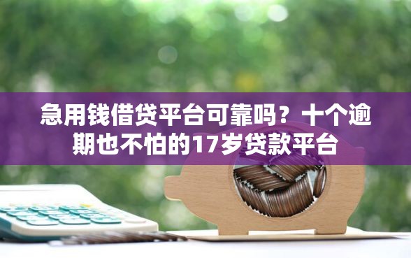 急用钱借贷平台可靠吗？十个逾期也不怕的17岁贷款平台