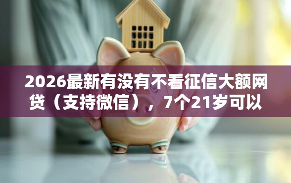 2026最新有没有不看征信大额网贷（支持微信），7个21岁可以贷款的平台无私分享