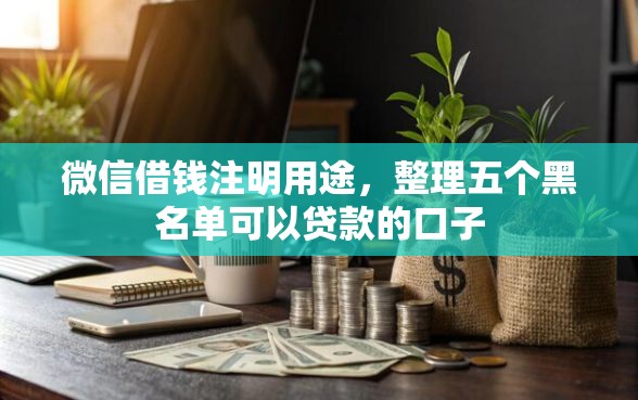 微信借钱注明用途，整理五个黑名单可以贷款的口子
