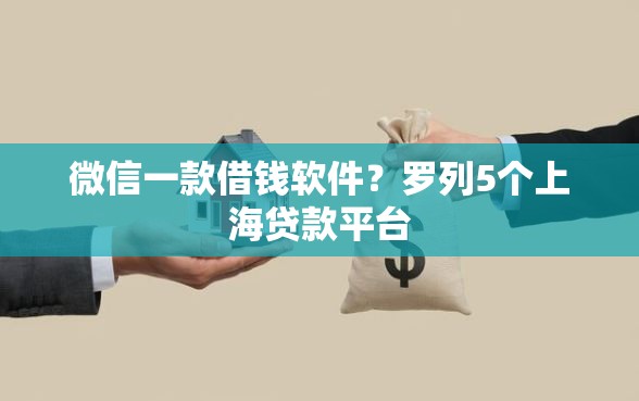 微信一款借钱软件？罗列5个上海贷款平台