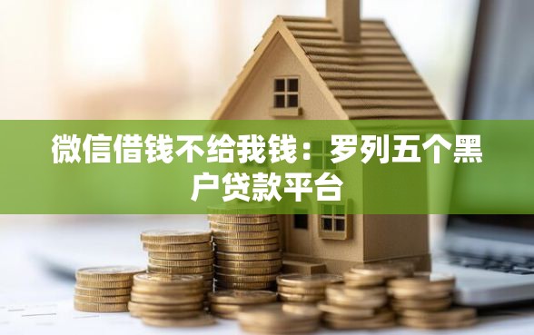 微信借钱不给我钱：罗列五个黑户贷款平台