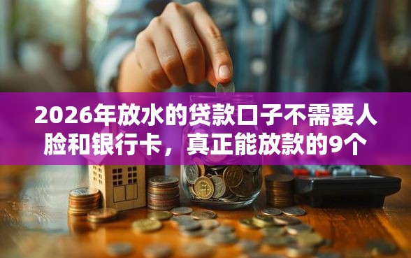 2026年放水的贷款口子不需要人脸和银行卡，真正能放款的9个百分百下款无视黑白户网贷口子推荐