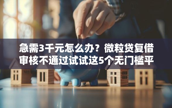 急需3千元怎么办？微粒贷复借审核不通过试试这5个无门槛平台