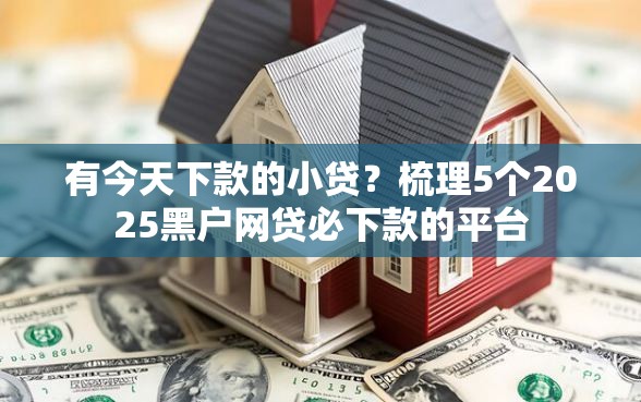 有今天下款的小贷?梳理5个2025黑户网贷必下款的平台 有今天下款的小贷?梳理5个2025黑户网贷必下款的平台