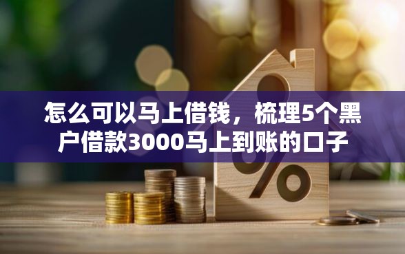怎么可以马上借钱，梳理5个黑户借款3000马上到账的口子