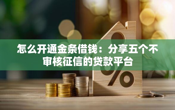怎么开通金条借钱：分享五个不审核征信的贷款平台