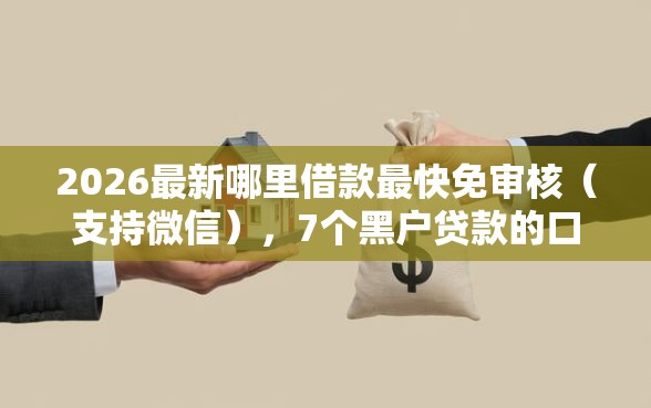 2026最新哪里借款最快免审核（支持微信），7个黑户贷款的口子必下无私分享