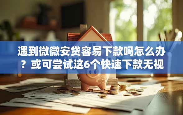 遇到微微安贷容易下款吗怎么办？或可尝试这6个快速下款无视征信的平台