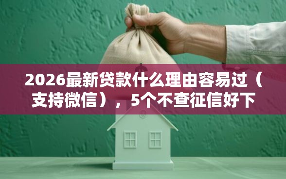 2026最新贷款什么理由容易过（支持微信），5个不查征信好下款的网贷软件无私分享