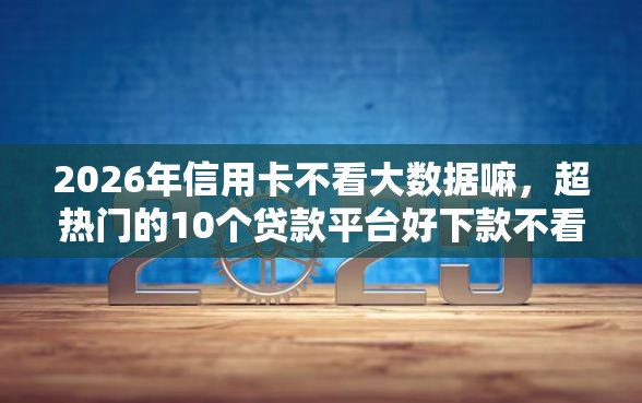 2026年信用卡不看大数据嘛，超热门的10个贷款平台好下款不看征信推荐