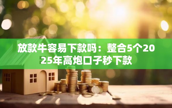 放款牛容易下款吗：整合5个2025年高炮口子秒下款