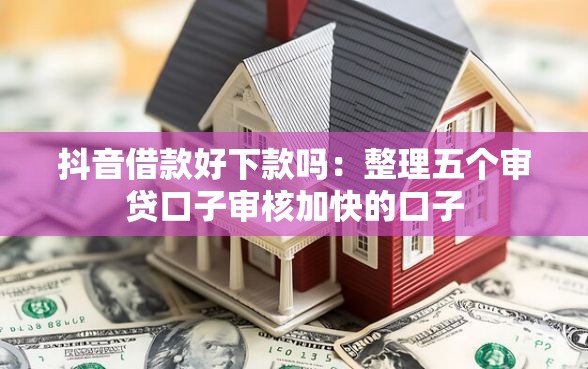 抖音借款好下款吗：整理五个审贷口子审核加快的口子