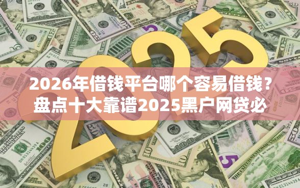 2026年借钱平台哪个容易借钱？盘点十大靠谱2025黑户网贷必下款的平台