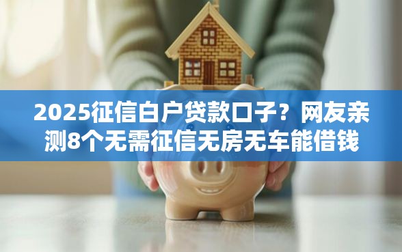 2025征信白户贷款口子？网友亲测8个无需征信无房无车能借钱的贷款平台盘点
