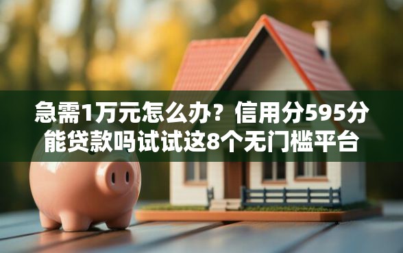 急需1万元怎么办？信用分595分能贷款吗试试这8个无门槛平台