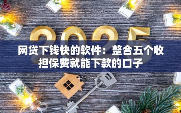 网贷下钱快的软件：整合五个收担保费就能下款的口子