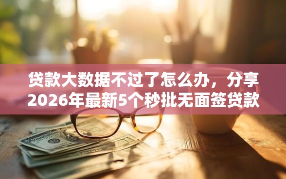 贷款大数据不过了怎么办，分享2026年最新5个秒批无面签贷款平台