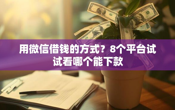 用微信借钱的方式？8个平台试试看哪个能下款