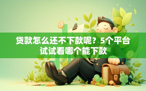 贷款怎么还不下款呢？5个平台试试看哪个能下款