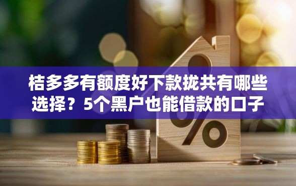 桔多多有额度好下款拢共有哪些选择？5个黑户也能借款的口子详解