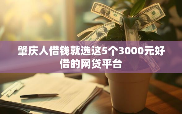 肇庆人借钱就选这5个3000元好借的网贷平台