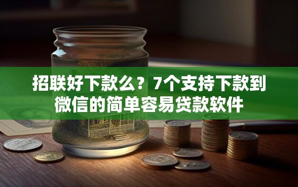 招联好下款么？7个支持下款到微信的简单容易贷款软件