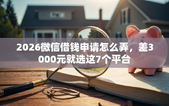 2026微信借钱申请怎么弄，差3000元就选这7个平台