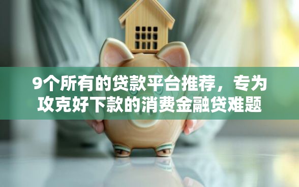 9个所有的贷款平台推荐，专为攻克好下款的消费金融贷难题