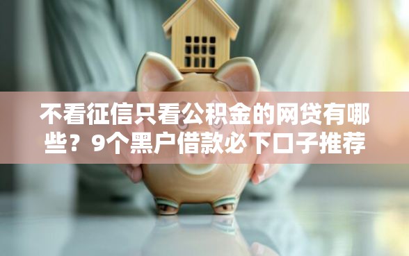 不看征信只看公积金的网贷有哪些？9个黑户借款必下口子推荐给你